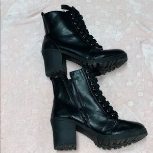 Black combat boots